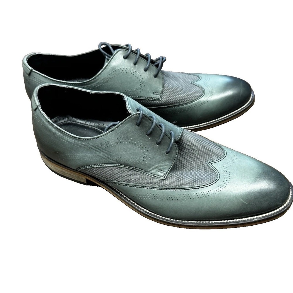 Stacy Adams Men's Green Wingtip Oxford Dress Shoes Textured Leather Size 9.5